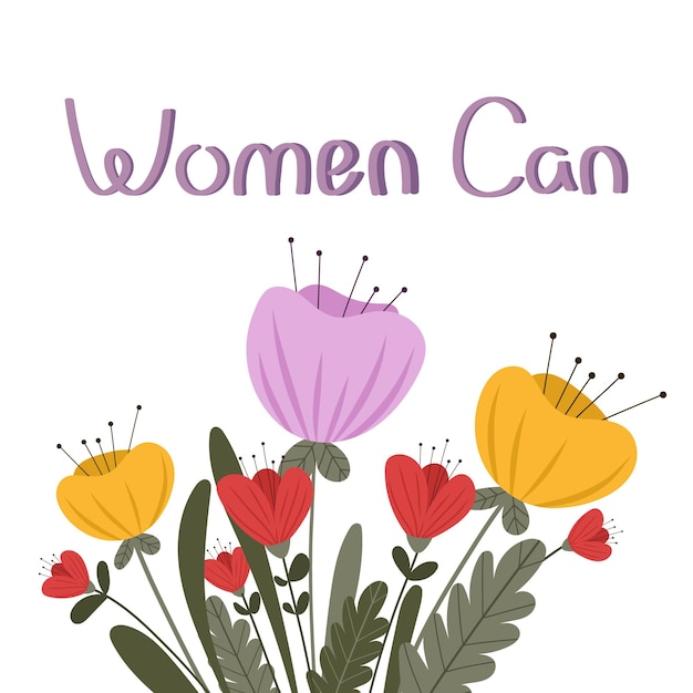 Vibrant Floral Illustration with Empowering Message | Jiffy Designs