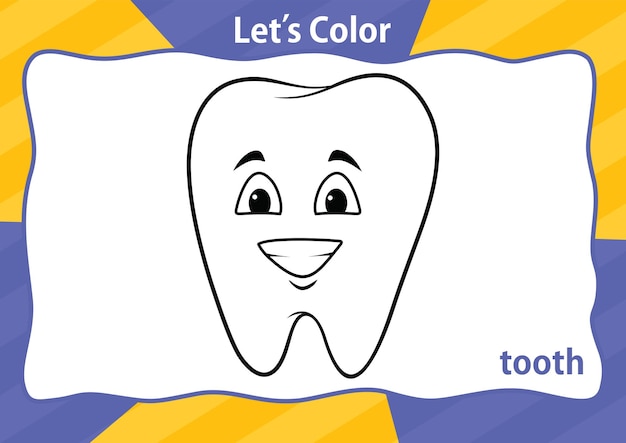 Cheerful Tooth Illustration Invites Coloring Fun | Jiffy Designs