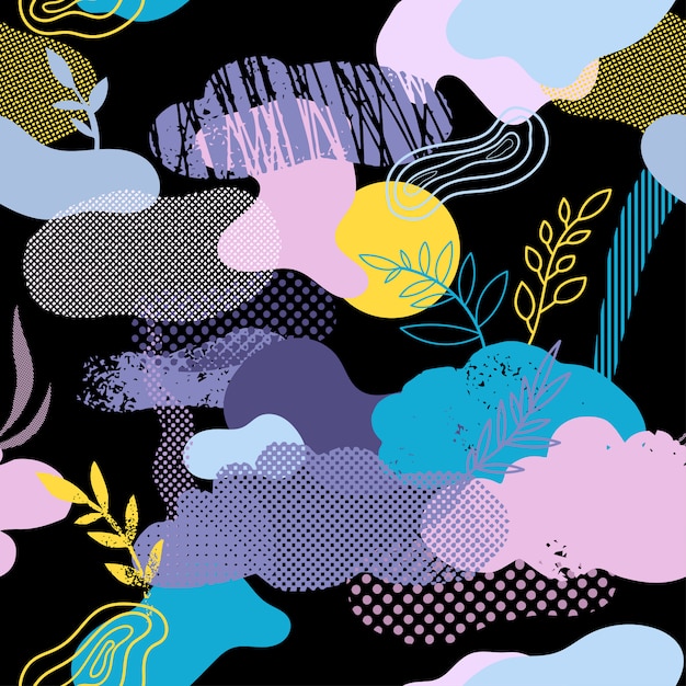 Vibrant Abstract Landscape with Clouds and Nature Elements | Jiffy Designs