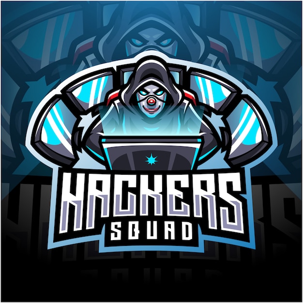 Captivating Hackers Squad Emblem in Bold Tones | Jiffy Designs