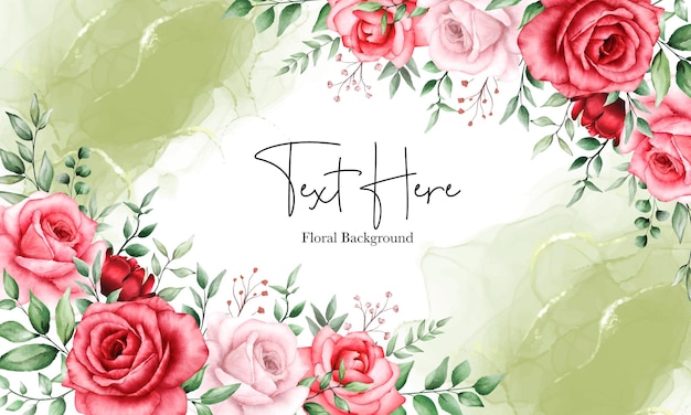 Elegant Floral Background with Vibrant Roses and Handwritten Text ...