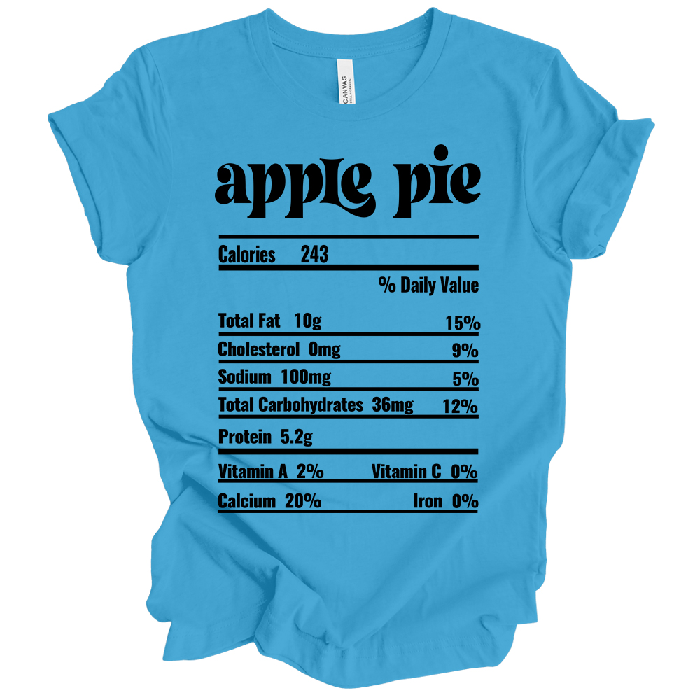 'Apple Pie' Nutrition Label in Bold Black Typography with Minimalist