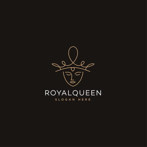 Elegant Royal Crown Emblem with Stylized Face Icon | Jiffy Designs