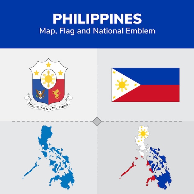 Vibrant Philippine Map, Flag, and National Insignia Showcase | Jiffy ...