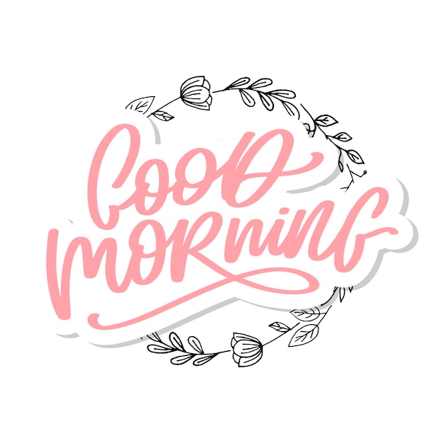 Elegant Floral Lettering Design for Good Morning | Jiffy Designs