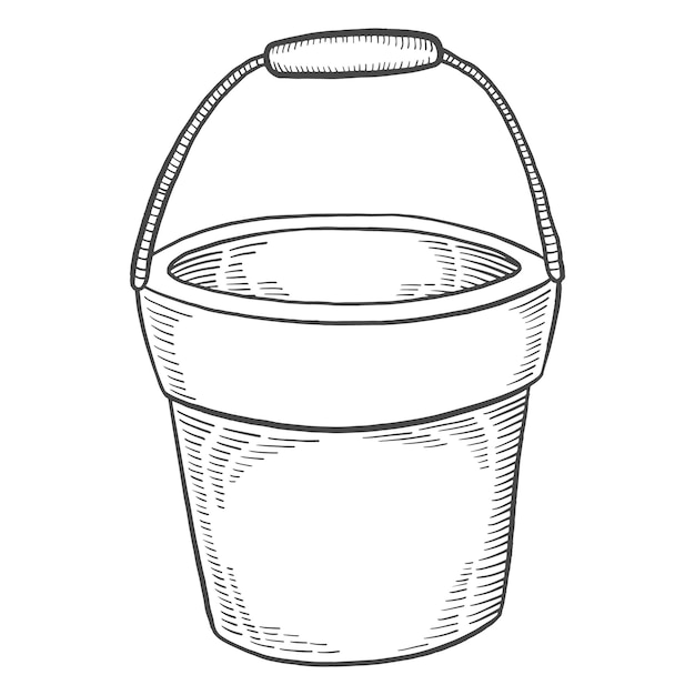 Detailed Bucket Illustration with Textured Design | Jiffy Designs