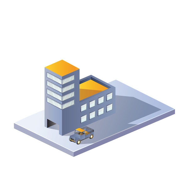 Isometric Illustration of Modern Office or Apartment Building Complex ...