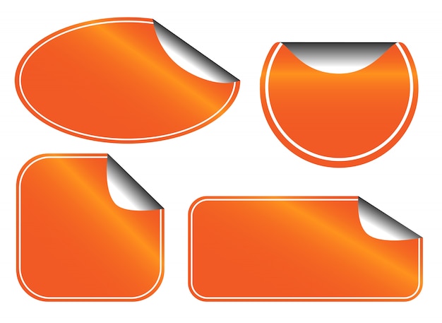 Vibrant Orange Sticker Labels with Peeled Edges | Jiffy Designs