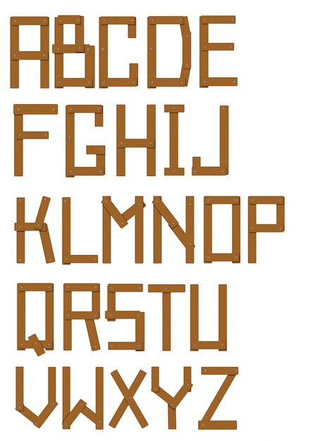 Rustic Wooden Alphabet Letters with Textured Surfaces | Jiffy Designs