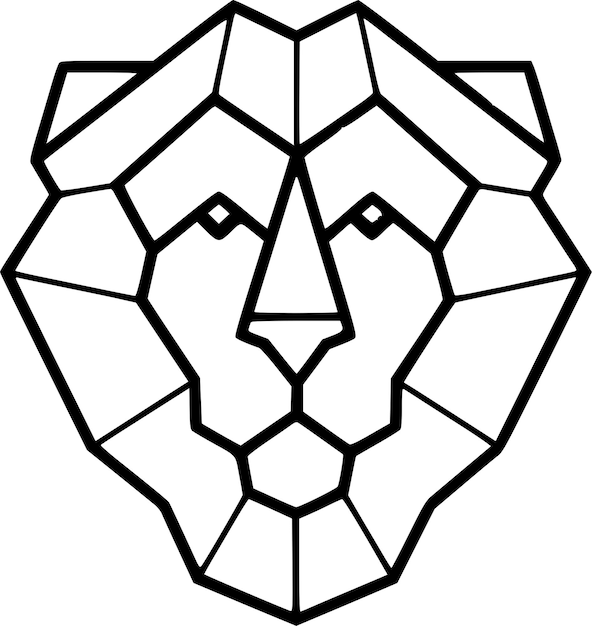 Geometric Lion Face Composed of Interlocking Shapes | Jiffy Designs