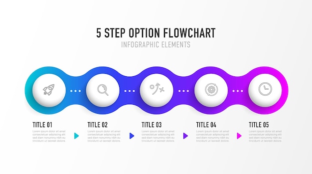 Vibrant 5-Step Infographic Flowchart with Colorful Shapes | Jiffy Designs