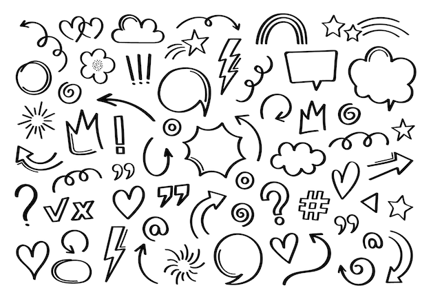 Whimsical Doodle Collection of Playful Shapes and Symbols | Jiffy Designs