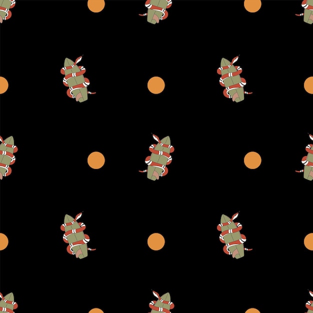 Vibrant Floral Polka Dot Pattern on Black Background | Jiffy Designs