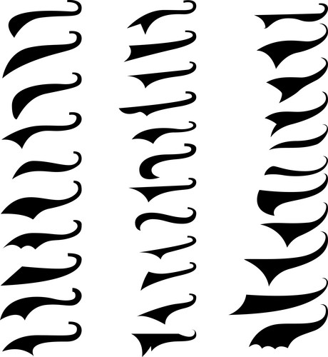 Set Of Retro Typography Text Tails. Element For Poster,Sign, T Shirt ...