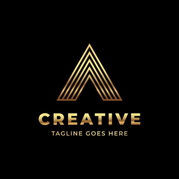 Sleek Golden Triangular Emblem with Elegant Tagline | Jiffy Designs