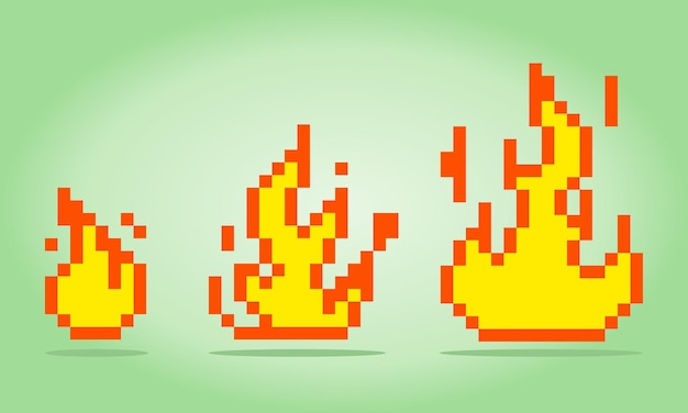 Vibrant Pixel Art Flames in Fiery Hues | Jiffy Designs