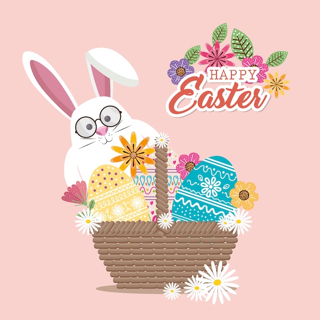 Delightful Easter Basket Filled with Colorful Eggs and Bunny | Jiffy ...