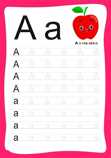 Cheerful Apple Alphabet Learning Worksheet for Children | Jiffy Designs