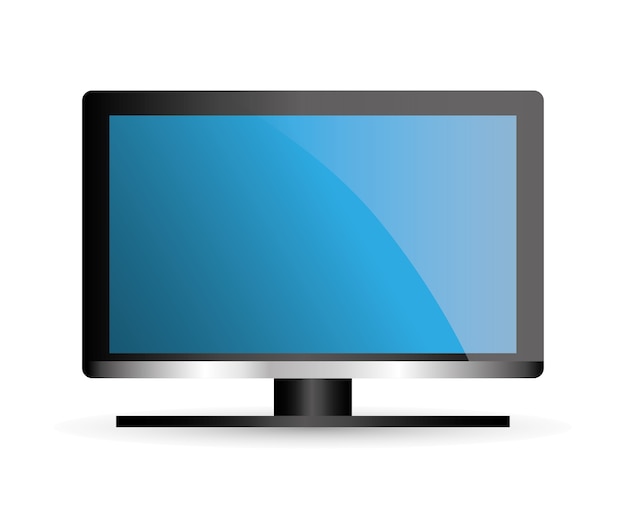 Flat Minimalist Computer Monitor with Blue Gradient Display | Jiffy Designs