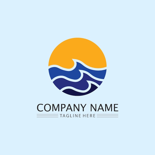 Serene Sunset Waves: Coastal Landscape Logo Design | Jiffy Designs