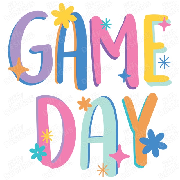 'Game Day' Playful Typography with Colorful Letters and Whimsical ...