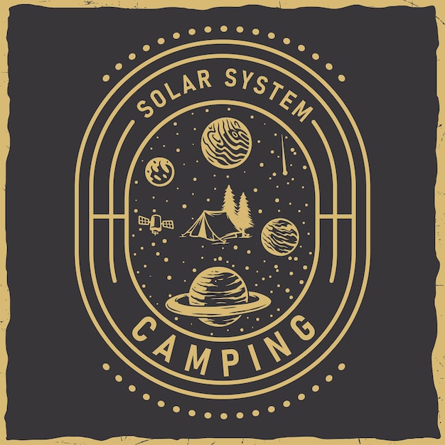 Captivating Solar System Camping Emblem | Jiffy Designs