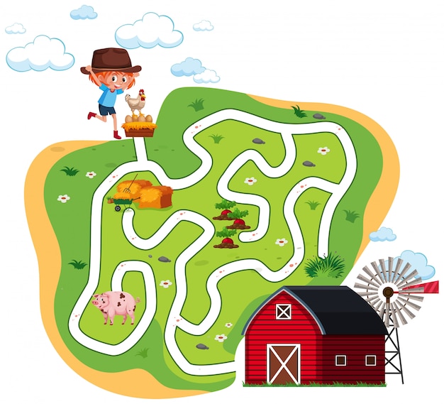 Charming Farmyard Maze Adventure for Kids | Jiffy Designs