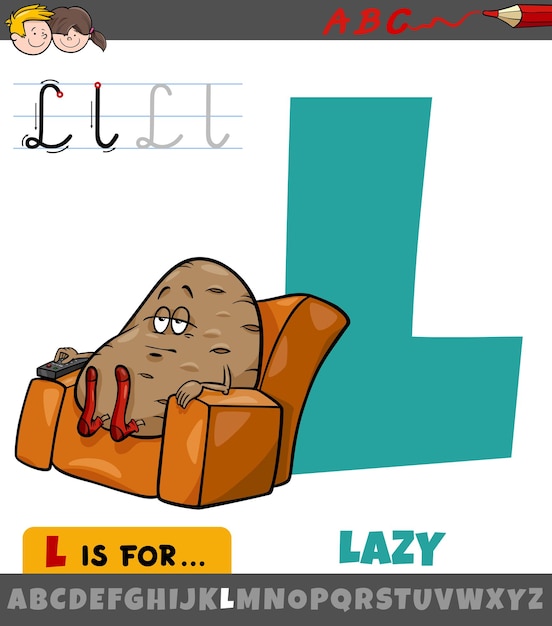 Whimsical Letter L and Lazy Cartoon Character | Jiffy Designs