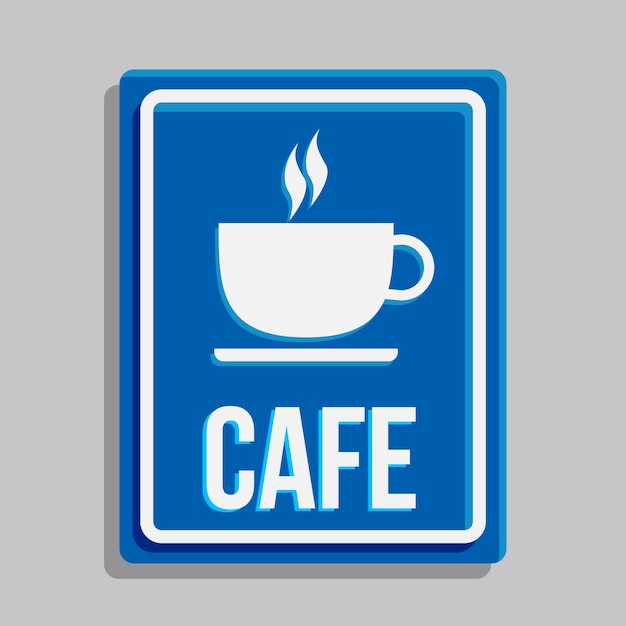 Inviting Cafe Sign with Steaming Cup Icon | Jiffy Designs