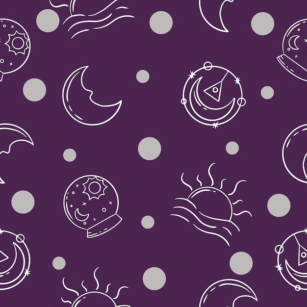 Whimsical Celestial Motifs in Plum and White | Jiffy Designs