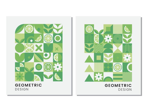 Vibrant Green Geometric Patterns and Shapes Collection | Jiffy Designs