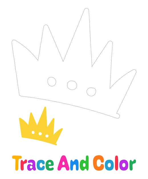 Vibrant Crown Outline for Tracing and Coloring | Jiffy Designs