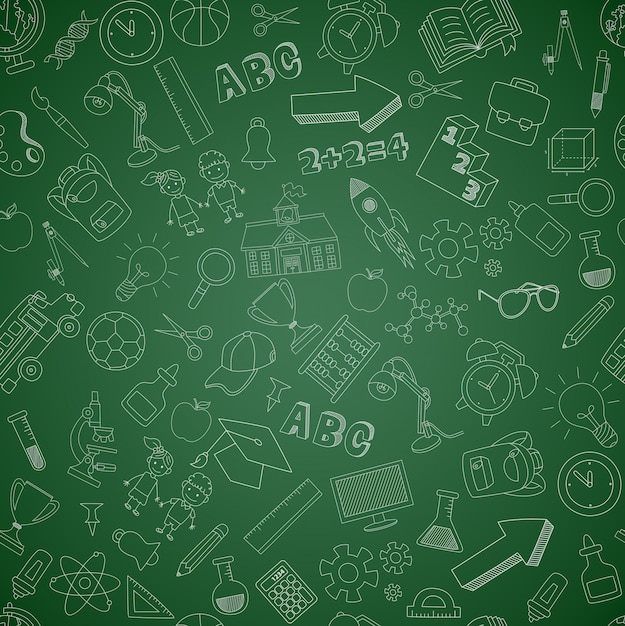 Vibrant Educational Doodles on Chalkboard-Inspired Background | Jiffy ...