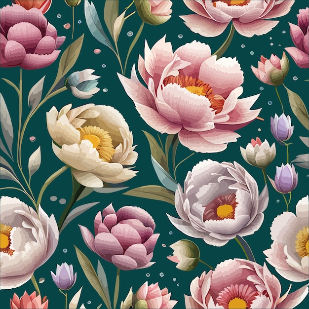 Vibrant Floral Tapestry: Lush Peonies and Blossoms | Jiffy Designs