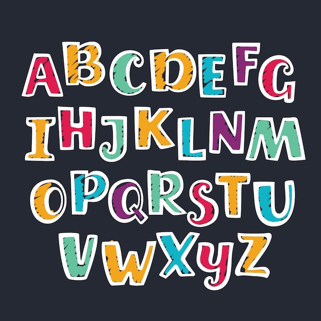 Vibrant Alphabet Letters in Artistic Chalkboard Style | Jiffy Designs
