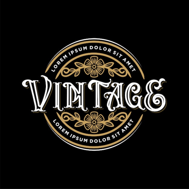Elegant Vintage Emblem with Floral Accents | Jiffy Designs