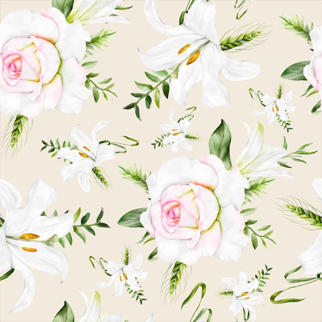 Delicate Floral Arrangement with Soft Pink Roses and Lush Greenery ...
