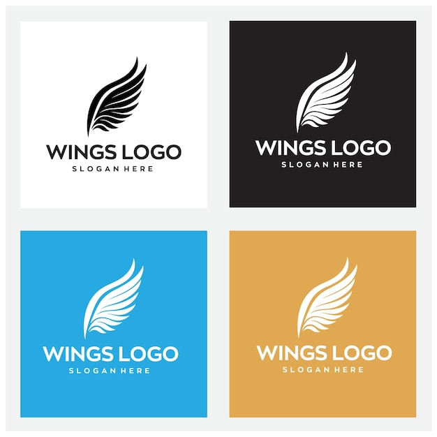Soaring Wings: Elegant Monochrome and Vibrant Logos | Jiffy Designs