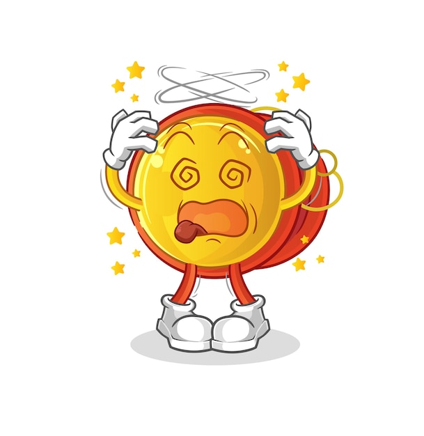 Dizzy And Dazzled Emoji Mascot With Swirling Stars Jiffy Designs