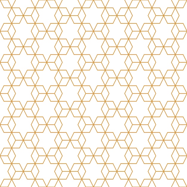 Geometric Pattern with Interconnected Hexagons in Gold and White ...