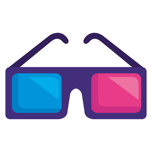 3d Cimema Glasses Accessory Icon | Jiffy Designs