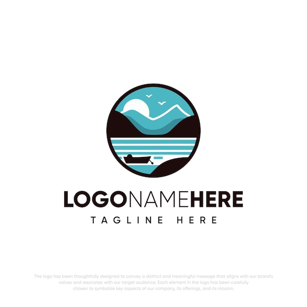 Serene Lakeside Landscape with Sailboat Logo | Jiffy Designs