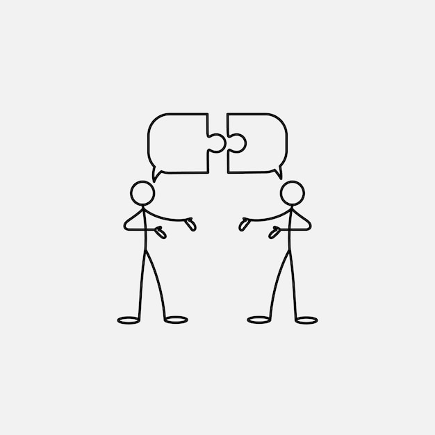 Minimalist Stick Figures Engaging in Dialogue | Jiffy Designs