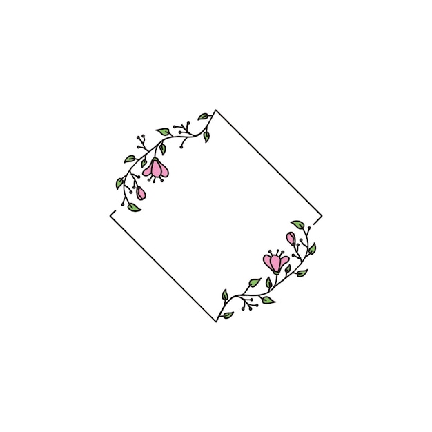 Delicate Floral Frame with Vibrant Blooms | Jiffy Designs