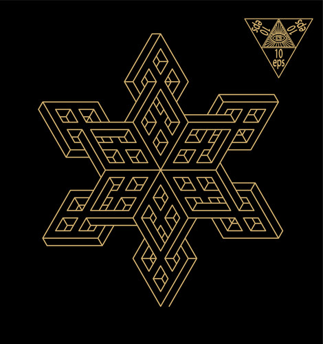 Impossible Geometry Symbols Vector Set On Black Background.Sacred ...