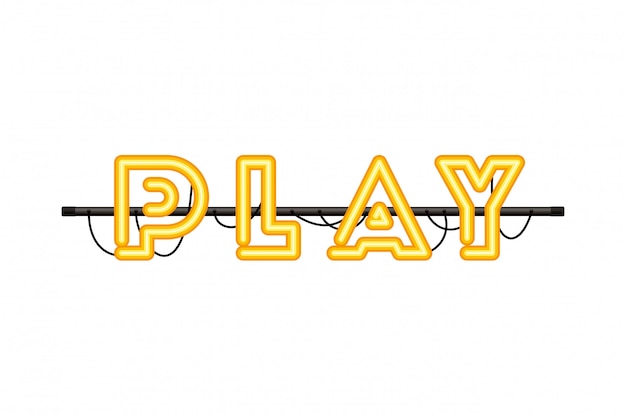 Vibrant Neon 'Play' Sign with Playful Design | Jiffy Designs