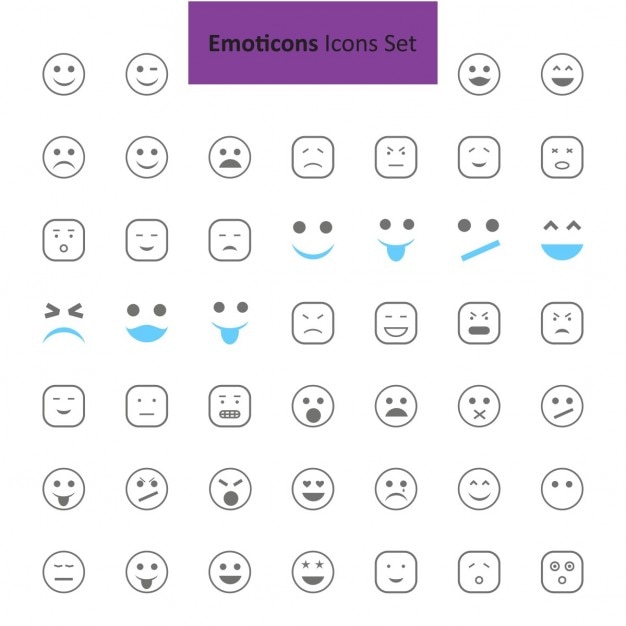 Diverse Emoticon Icons Set with Expressive Facial Expressions | Jiffy ...