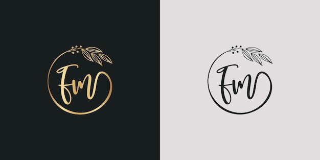 Elegant Floral Monogram with Leaf Accents | Jiffy Designs