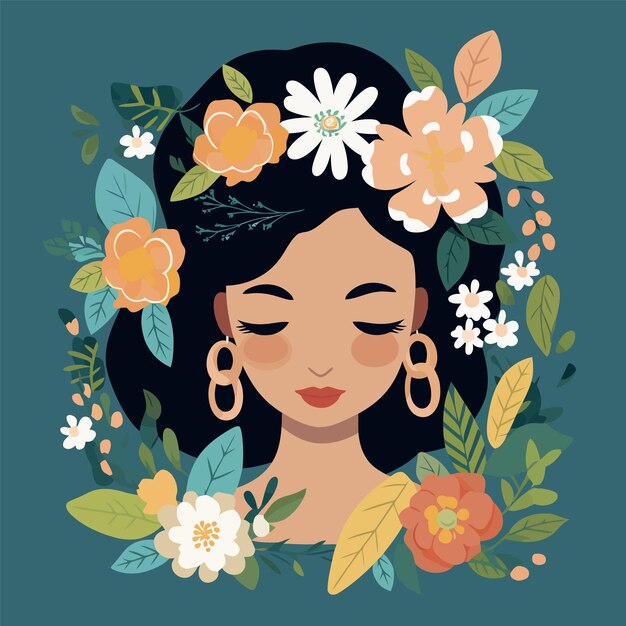 Vibrant Floral Portrait with Elegant Woman | Jiffy Designs