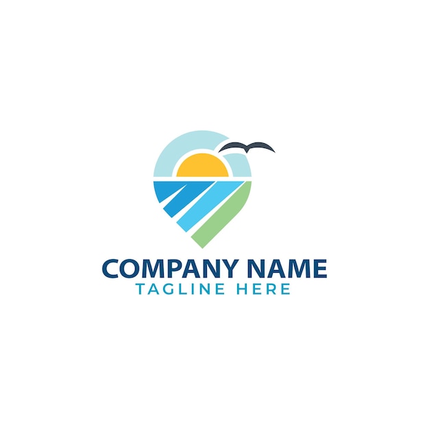Serene Coastal Landscape with Soaring Seagull Silhouette | Jiffy Designs